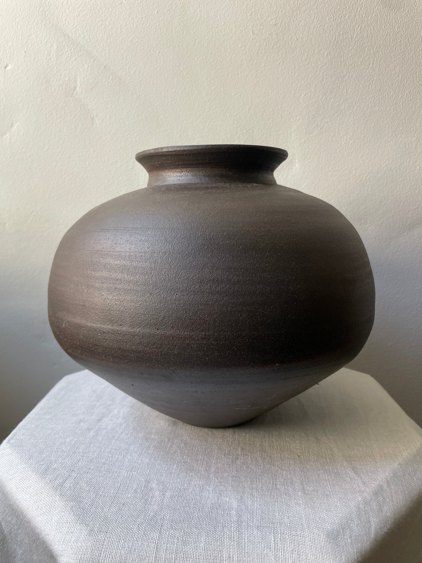 Dark Stoneware Clay Vessel