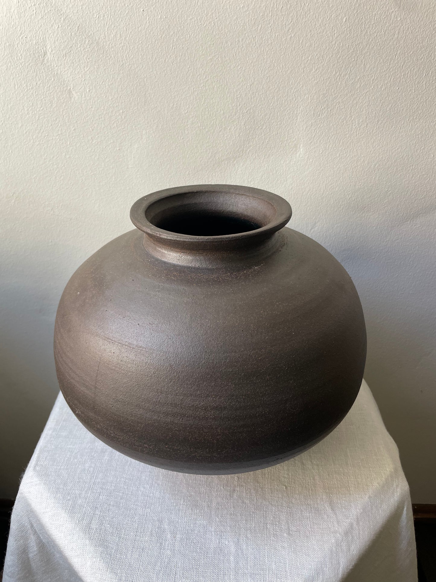 Dark Stoneware Clay Vessel