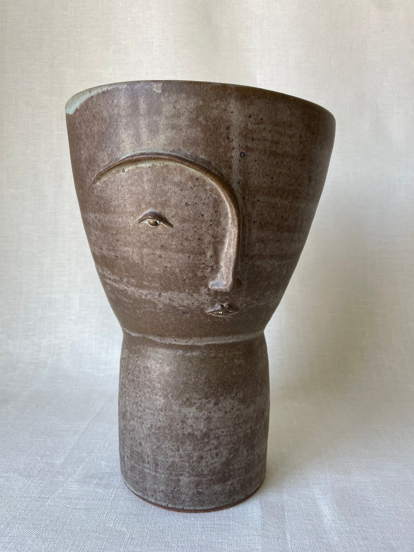 Blue Horizon Ceramic Face Vase